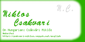 miklos csakvari business card